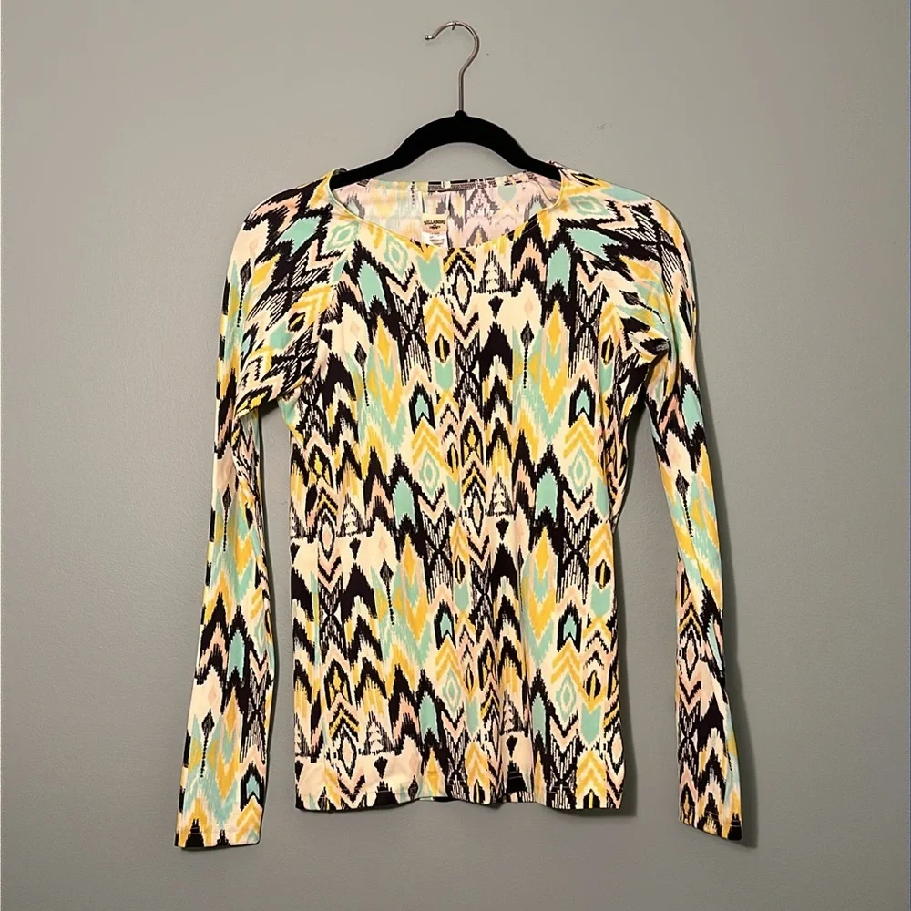 Billabong Totally 80’s Long Sleeve Rashguard Multicolor Size Large - Picture 2 of 8